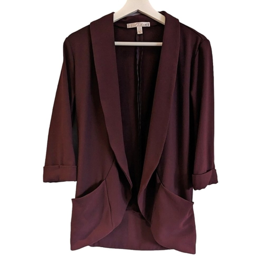 DYNAMITE Burgundy Open Front Blazer size XS/S